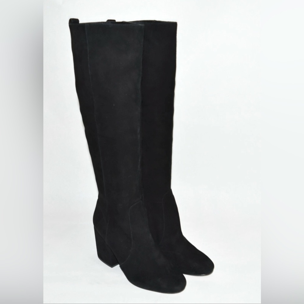 Sam Edelman Thora Black Knee High Block Heel Boots Pointed Toe Size 8.5